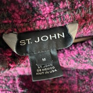 St. John Fuchsia and Charcoal Knit Top